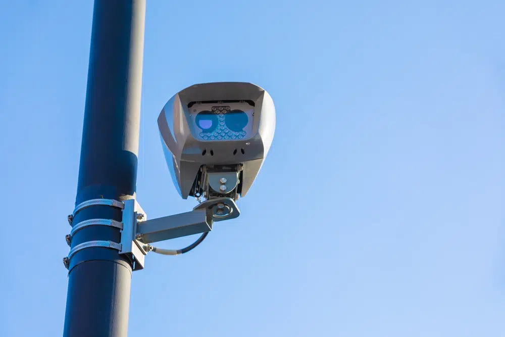 Example of an ANPR camera that can detect whether you're driving without an MOT